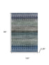 8' X 10' Blue And Gray Geometric Washable Area Rug With UV Protection