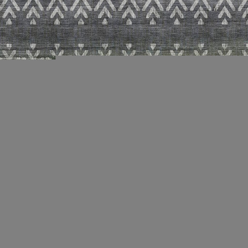 5' X 8' Green And Charcoal Geometric Washable Area Rug With UV Protection