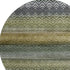 8' Green And Charcoal Geometric Washable Round Rug With UV Protection