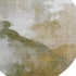 8' Green And Ivory Abstract Washable Round Rug With UV Protection
