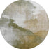 8' Green And Ivory Abstract Washable Round Rug With UV Protection