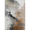 5' X 8' Rust And Ivory Abstract Washable Area Rug With UV Protection