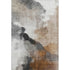 5' X 8' Rust And Ivory Abstract Washable Area Rug With UV Protection