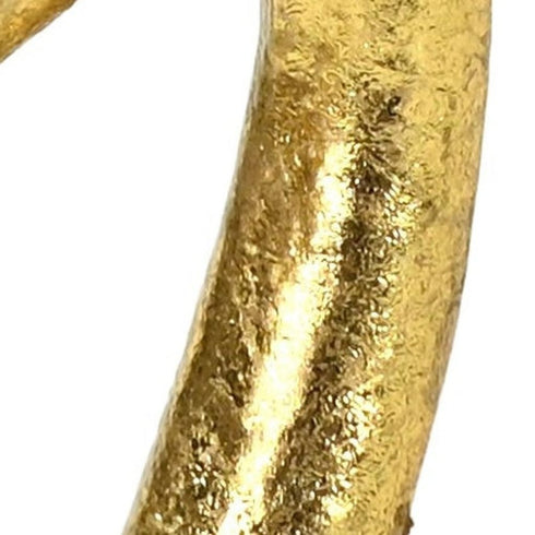 4" Gold Cast Iron Swan Hand Painted Figurine