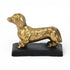 4" Gold Cast Iron Dog Hand Painted Figurine