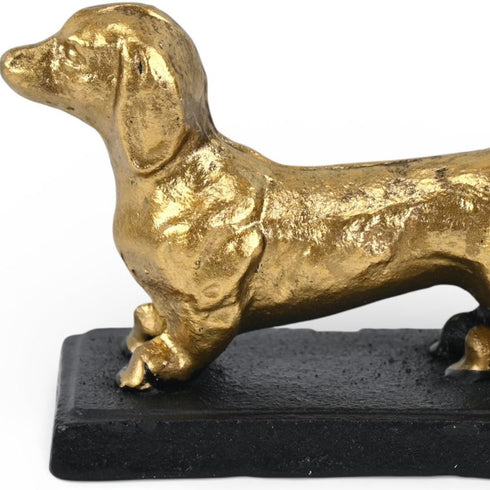 4" Gold Cast Iron Dog Hand Painted Figurine