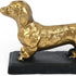 4" Gold Cast Iron Dog Hand Painted Figurine