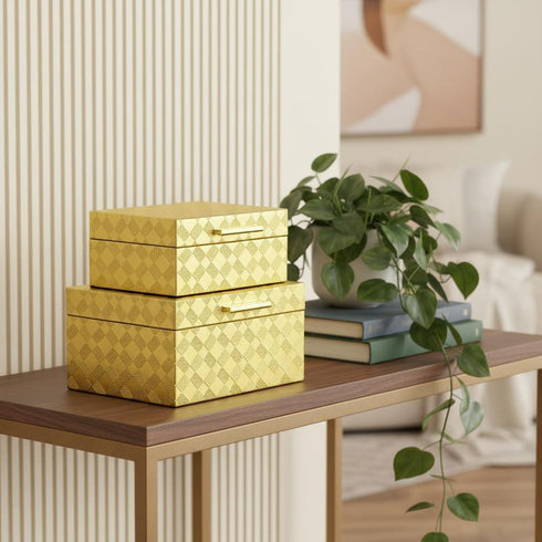 5" Gold Hand Painted Decorative Keepsake Box