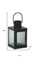 7" Black Metal Tabletop Lantern Candle Holder