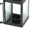 7" Black Metal Tabletop Lantern Candle Holder