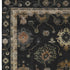 5' X 8' Black And Gold Oriental Washable Area Rug With UV Protection