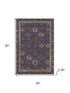 5' X 8' Eggplant And Beige Oriental Washable Area Rug With UV Protection