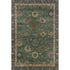 5' X 8' Fern Green And Gold Oriental Washable Area Rug With UV Protection