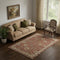 5' X 8' Rust And Beige Oriental Washable Area Rug With UV Protection