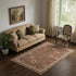 5' X 8' Rust And Beige Oriental Washable Area Rug With UV Protection