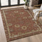 8' X 10' Rust And Beige Oriental Washable Area Rug With UV Protection