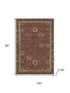 8' X 10' Rust And Beige Oriental Washable Area Rug With UV Protection