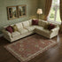8' X 10' Rust And Beige Oriental Washable Area Rug With UV Protection