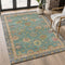 8' X 10' Teal And Blush Oriental Washable Area Rug With UV Protection