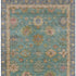 8' X 10' Teal And Blush Oriental Washable Area Rug With UV Protection