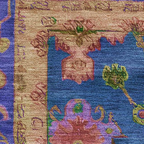 5' X 8' Blue And Green Oriental Washable Area Rug With UV Protection