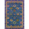 5' X 8' Blue And Green Oriental Washable Area Rug With UV Protection