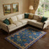9' X 12' Blue And Green Oriental Washable Area Rug With UV Protection