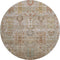 8' Beige And Brown Southwestern Washable Round Rug With UV Protection