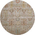 8' Beige And Brown Southwestern Washable Round Rug With UV Protection