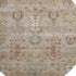 8' Beige And Brown Southwestern Washable Round Rug With UV Protection