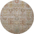 8' Beige And Brown Southwestern Washable Round Rug With UV Protection