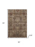 5' X 8' Brown And Gray Southwestern Washable Area Rug With UV Protection