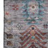 5' X 8' Gray And Teal Southwestern Washable Area Rug With UV Protection