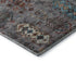 8' Gray And Teal Southwestern Washable Round Rug With UV Protection