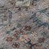 8' Gray And Teal Southwestern Washable Round Rug With UV Protection