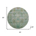 8' Sage And Copper Southwestern Washable Round Rug With UV Protection