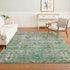 9' X 12' Sage And Copper Southwestern Washable Area Rug With UV Protection