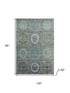 8' X 10' Green And Gray Geometric Washable Area Rug With UV Protection