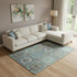 8' X 10' Green And Gray Geometric Washable Area Rug With UV Protection