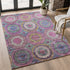 8' X 10' Pink And Blue Geometric Washable Area Rug With UV Protection