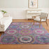 8' X 10' Pink And Blue Geometric Washable Area Rug With UV Protection