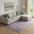 8' X 10' Pink And Blue Geometric Washable Area Rug With UV Protection