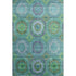 8' X 10' Teal And Lime Green Geometric Washable Area Rug With UV Protection