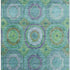 8' X 10' Teal And Lime Green Geometric Washable Area Rug With UV Protection