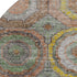 8' Sage And Gold Geometric Washable Round Rug With UV Protection