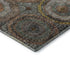 8' Sage And Gold Geometric Washable Round Rug With UV Protection