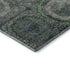 8' Teal And Lime Green Geometric Washable Round Rug With UV Protection
