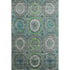 8' X 10' Teal And Lime Green Geometric Washable Area Rug With UV Protection