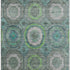 8' X 10' Teal And Lime Green Geometric Washable Area Rug With UV Protection
