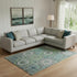 8' X 10' Teal And Lime Green Geometric Washable Area Rug With UV Protection